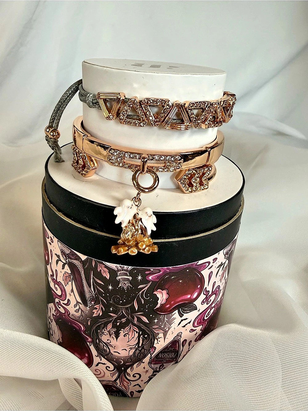 Campfire Ghost Stories Charm Bracelet Set rose gold set